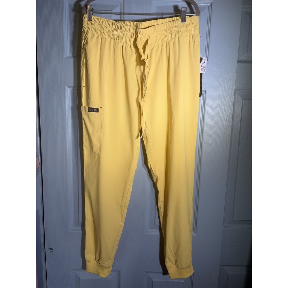 Koi Basics Gemma Jogger Scrub Pants In Sunshine Yellow Sz Medium  NWT
